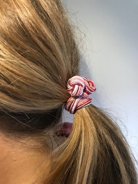 conversie Gebeurt Aubergine haarelastiek geknoopt gekleurd hair tie elastic haar elastiek handmade