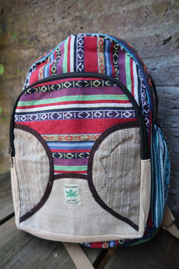 rucksack hemp nepal fairtrade colorful