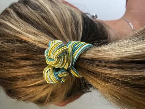 beautiful colorful woman hairknots handmade Rainbow ties