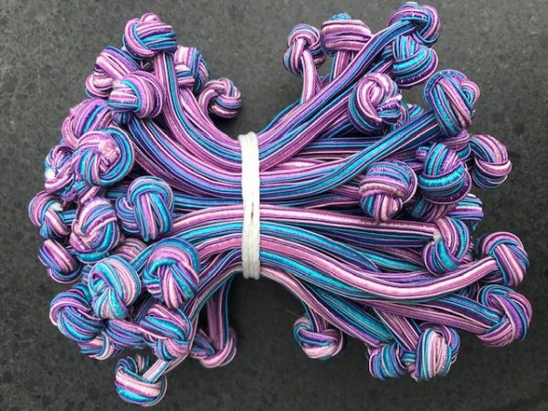 blauw paars Kleurenmix haarclips geknoopt design elastiek