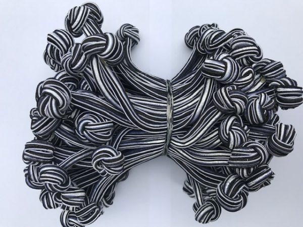 zwart wit Haarelastiek gekleurd geknoopt knoop design