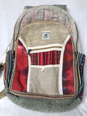 rugtas hennep rugzak duurzaam backpack handgemaakt rits zijvakken laptop organisch tas vintage retro Nepal