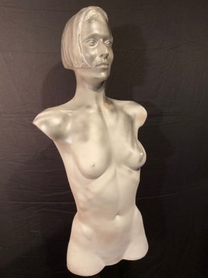 Vintage handgemaakte vrouwen torso borst hoofd beeld kunst Aad Verboom